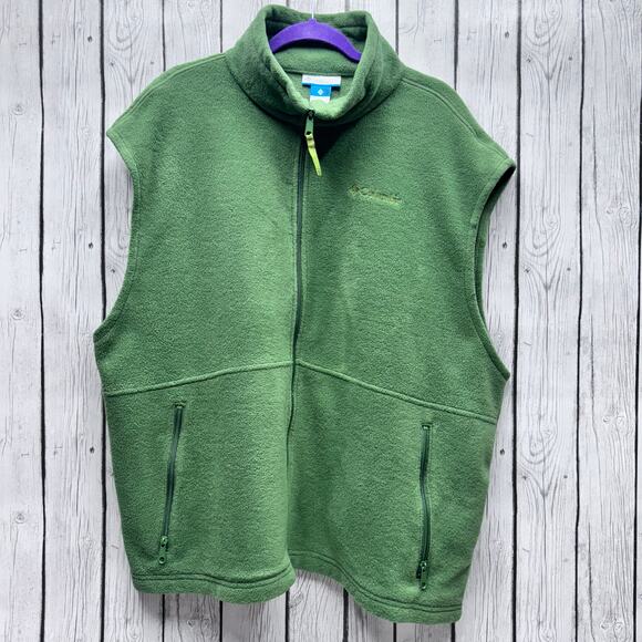 Columbia Men’s Green Fleece Vest Size 2XLg - Picture 1 of 5
